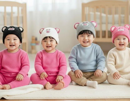 Lotso Cute Kids Warm Cap With Fur Inside