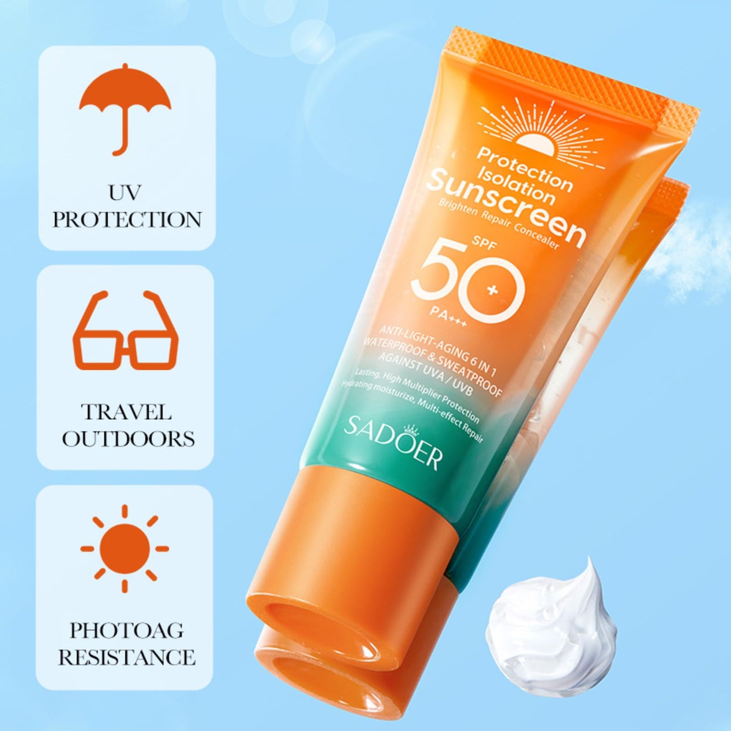 Spf 50 + Gel And Creamy Moisturizing Sunblock Sunscreen