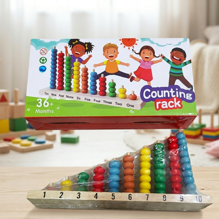 Wooden Counting Rack & Abacus – Early Learning Educational Toy