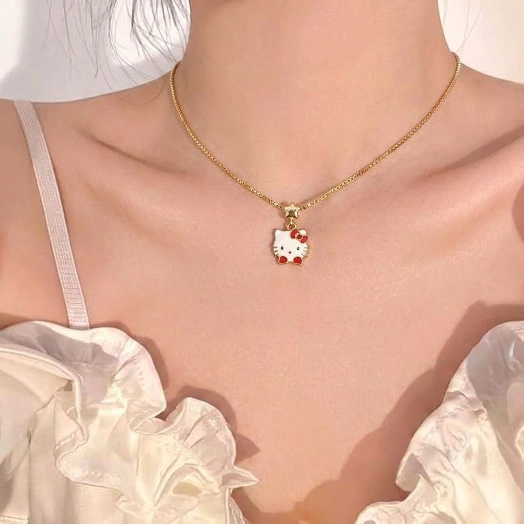 Hello Kitty 18 Karat Gold Plated Kids Necklace