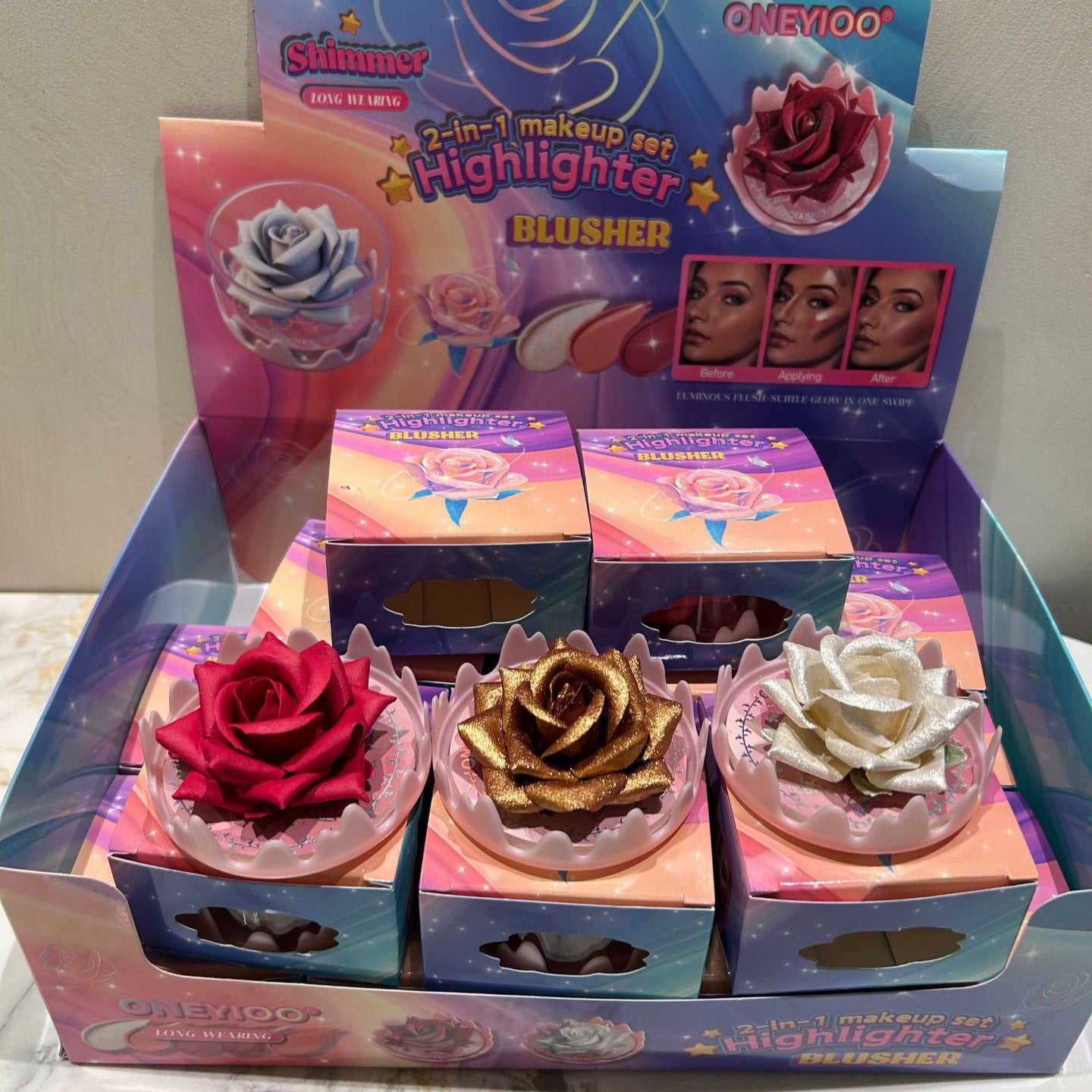 3D Rose Flower Blush & Highlighter