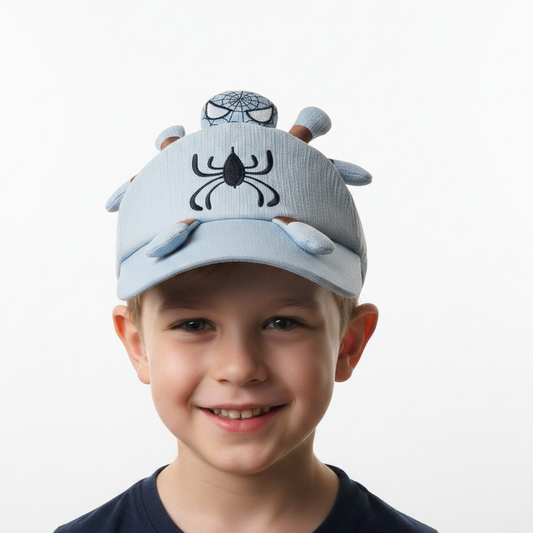 Kids' Superhero Spider-Man 3D Plush Baseball Cap – Sky Blue
