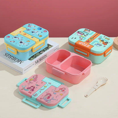 Puzzle Kawaii Bento Lunchbox For Kids School | Mermaid Spaceship Car
