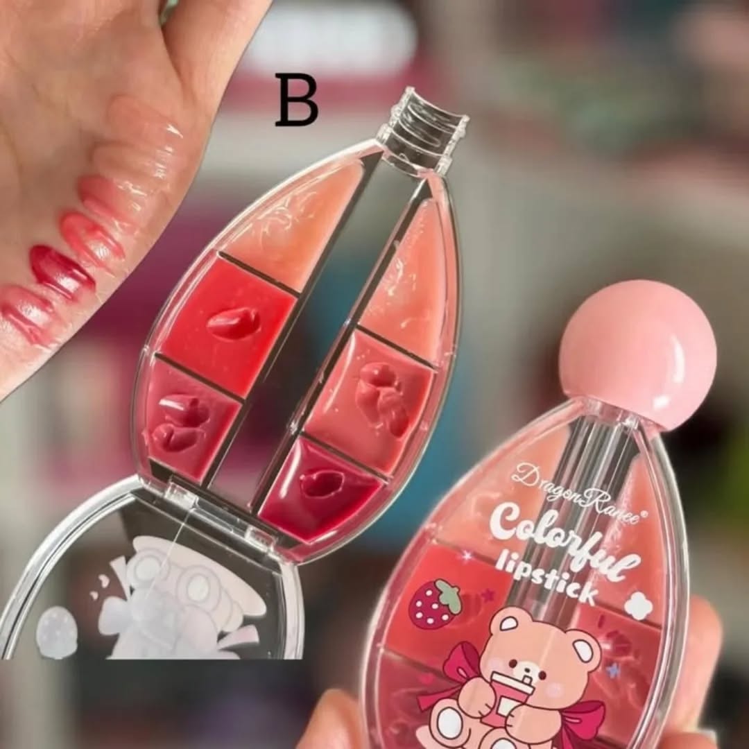 Dragon Ranee Colorful Lipstick Palette – 6 in 1 Glossy Lip Colors