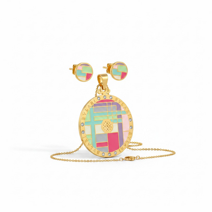 Vibrant Geometric Stainless Steel Jewelry Set