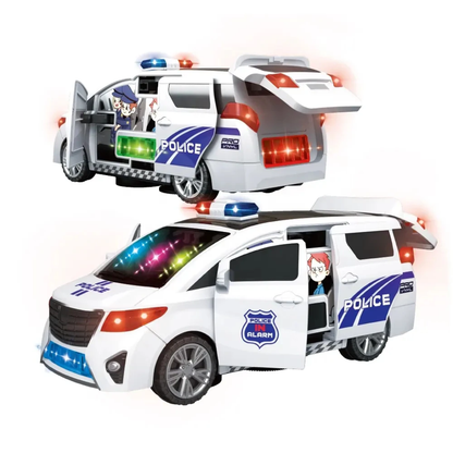 Police Car Toy with Real Siren & Lights – 360° Rotating Police Vehicle for Kids