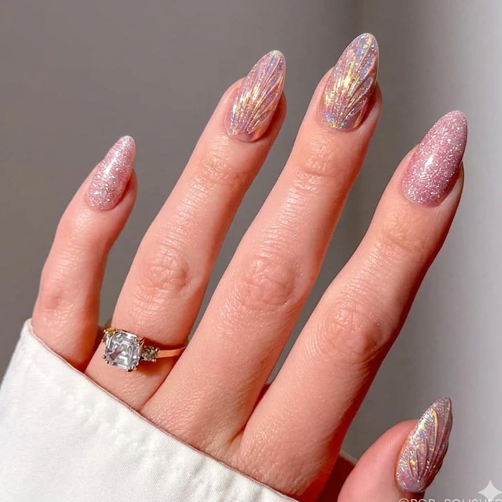 Holographic Shell Nails | Luxurious Look