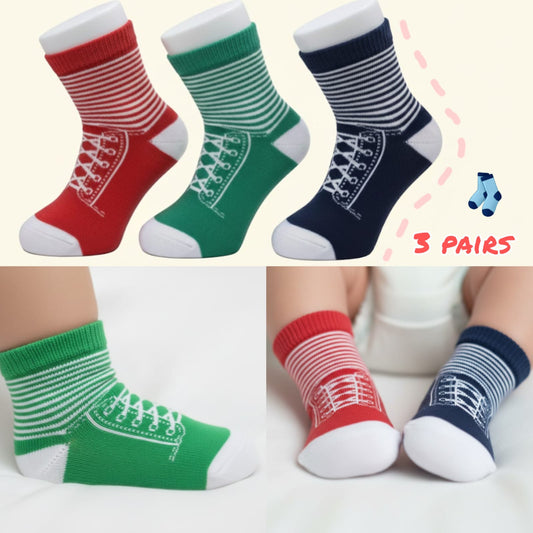 Pack Of 3 Pairs Kids Lace Design Socks | Multi Color
