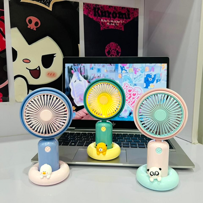 Cute LED Handheld & Table Fan with Night Light