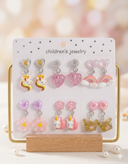 Unicorn Clip On Earings For Little Girls