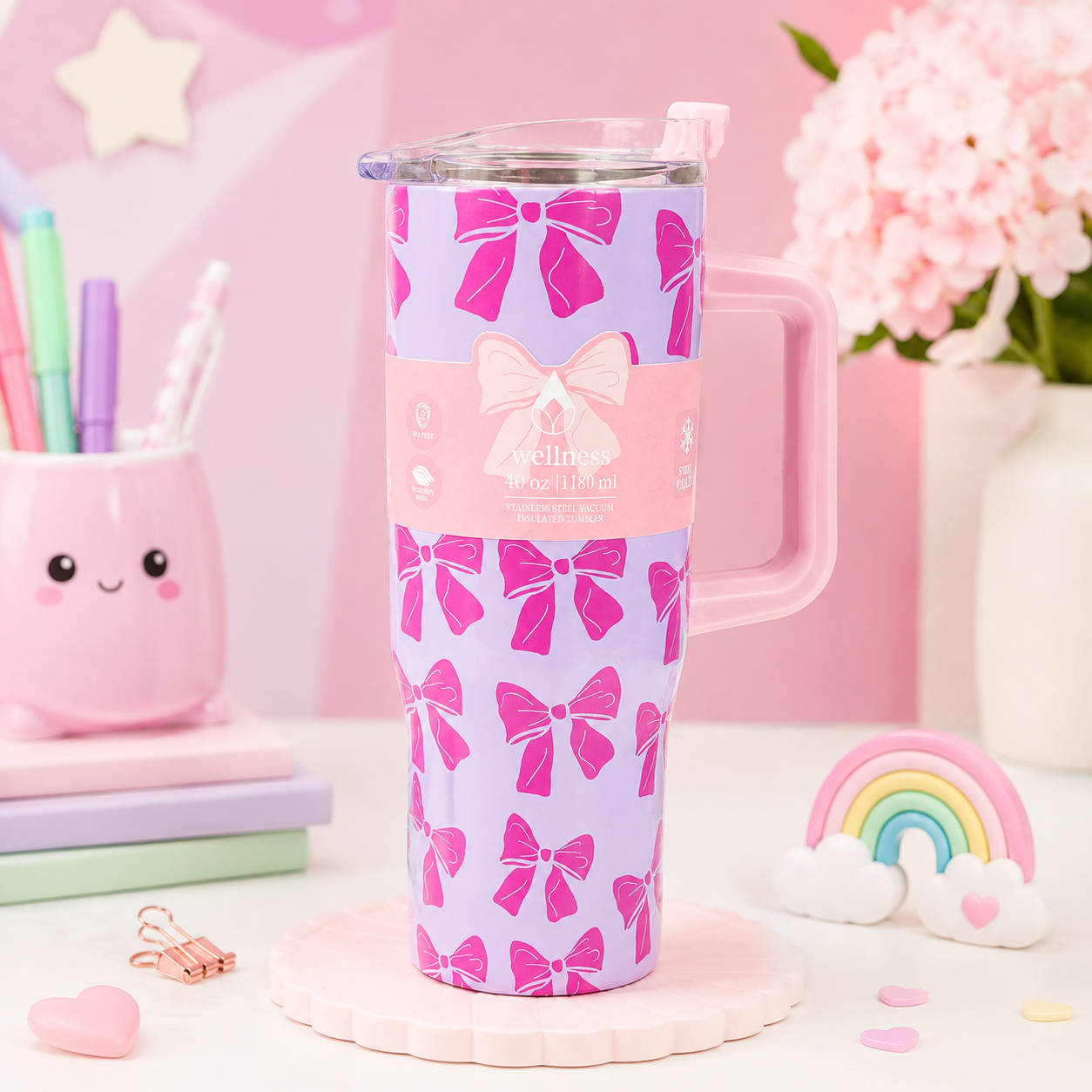 Pinteresty Bow Coquette Tumbler 40 Oz