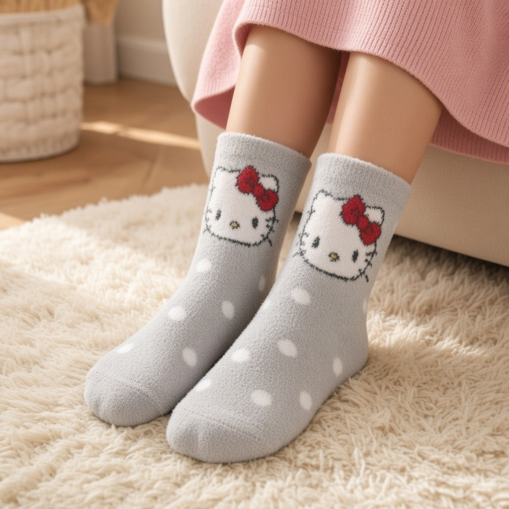 Hello Kitty Velvet Socks for Kids – Age 2 to 6 Years