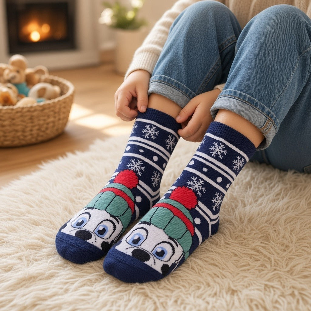 Snow Flakes Pure Wool Warm Socks (3 to 7 Years)