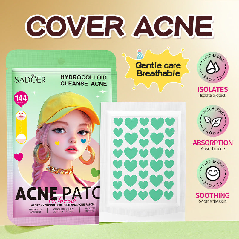 Colored Hydrocolloid Acne Patch – Heart, Star & Round Series