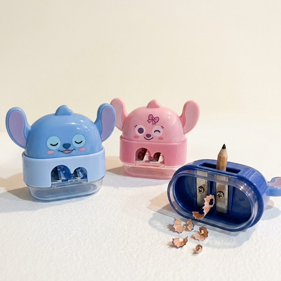 Cute Stitch & Angel Dual-Hole Pencil Sharpener