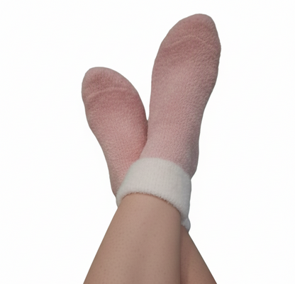 Pink Velvet Fuzzy Plush Socks For Adults