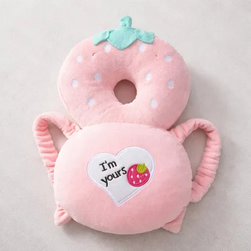 Baby Girl Strawberry Head Protector With Stretchable Straps