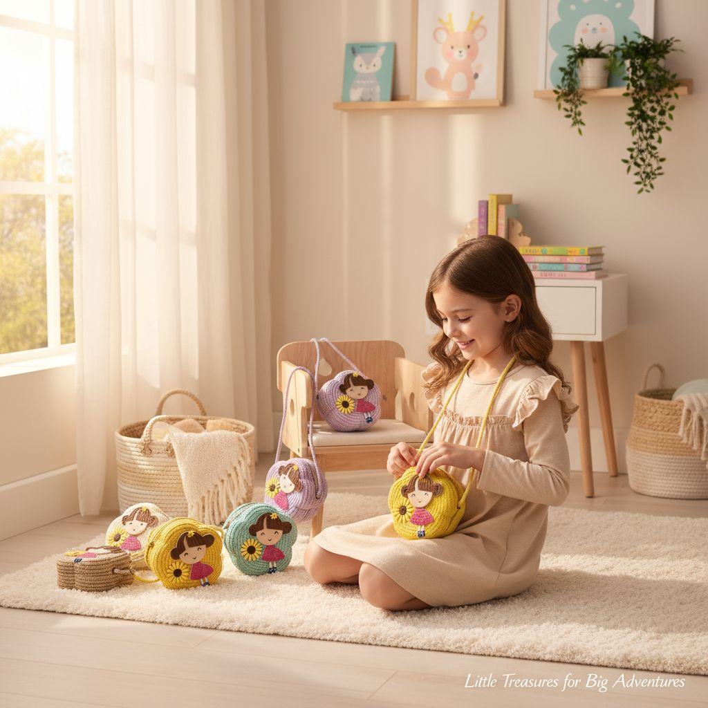 Doll Jute Mini Cross Body Bag