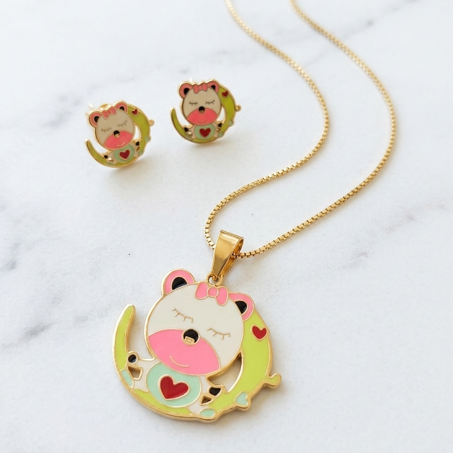 Darling Baby Mouse Stainless Steel Jewelry Set