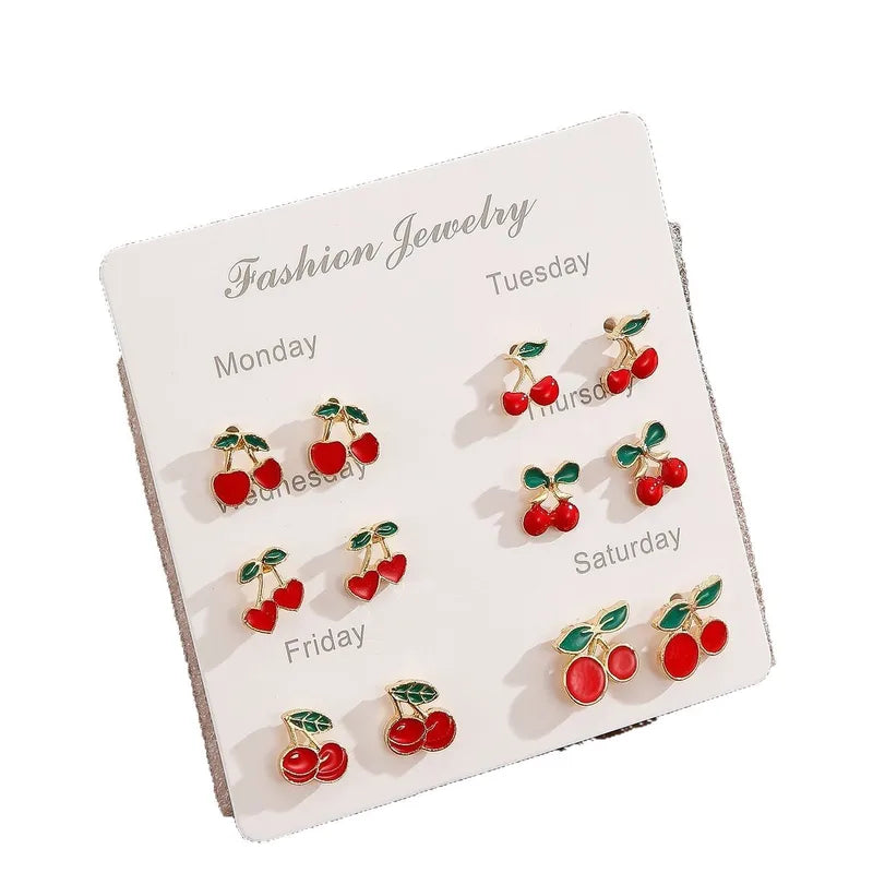 Cherry Studs Earings Set