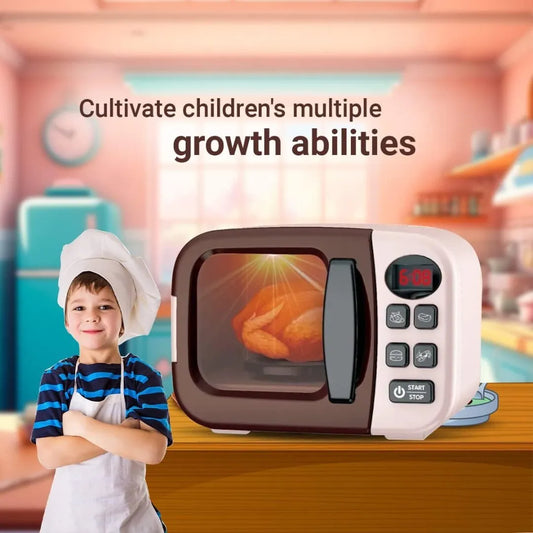 Real Simulation Mini Microwave Oven Toy With Accessories