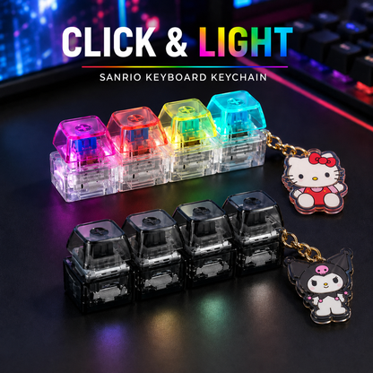 Sanrio Kuromi and Hello Kitty Keyboard Keychain