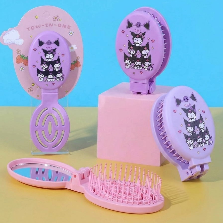 Sanrio Kuromi Hair Brush With Mirror