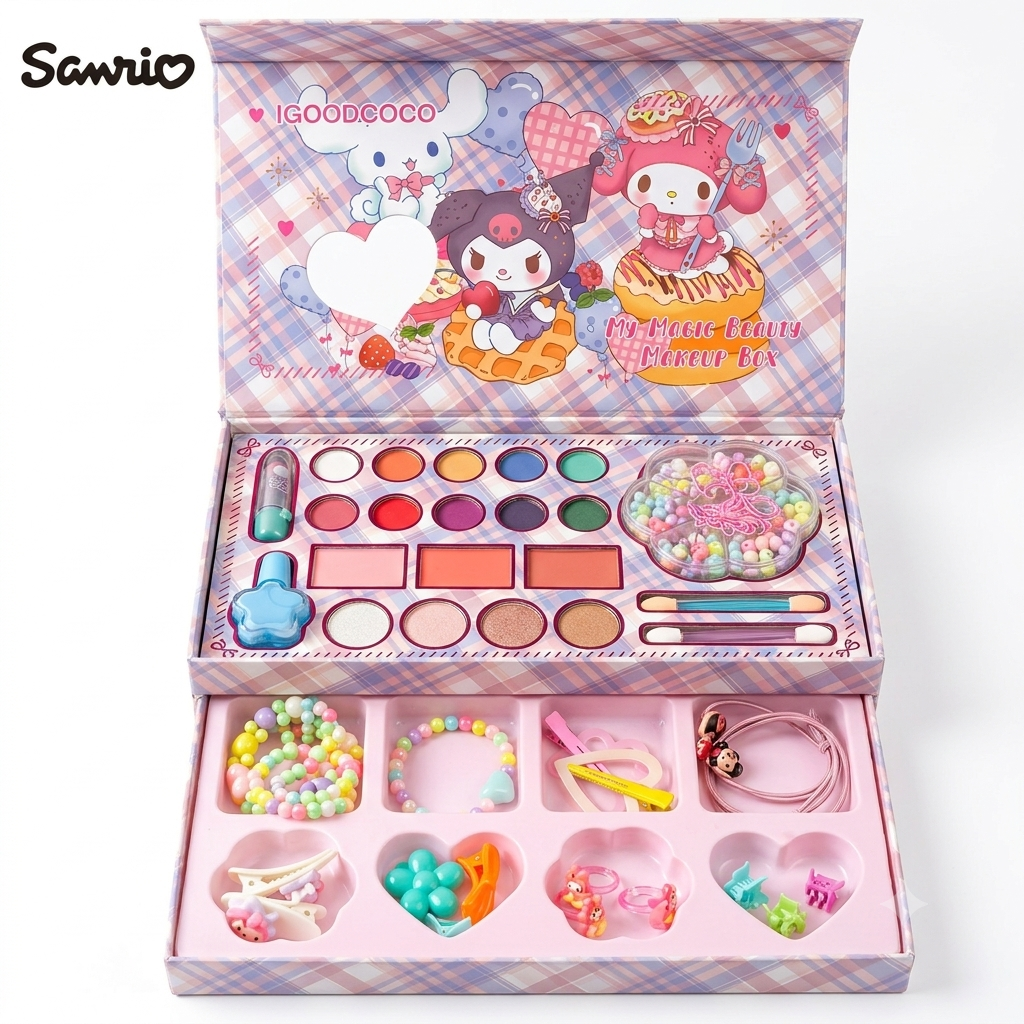 Sanrio Kuromi & My Melody All In One Makeup Kit Igoodco – Kids Cosmetic & Jewelry Gift Set