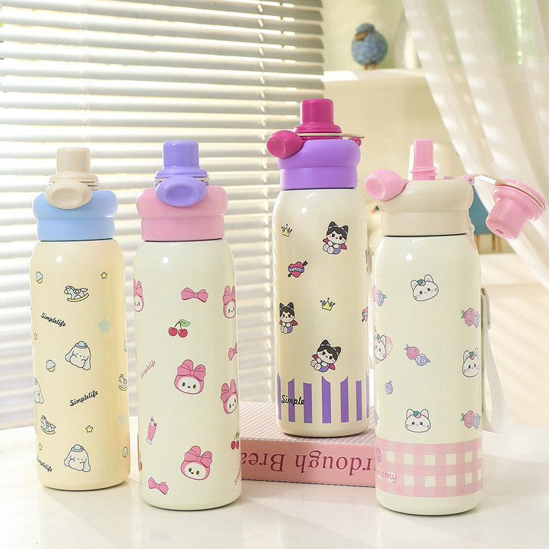 Sanrio Stainless Steel Straw Water Bottle