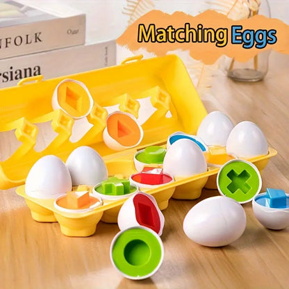 12 Eggs Color And Shape Matching | Educational Toy For Kids