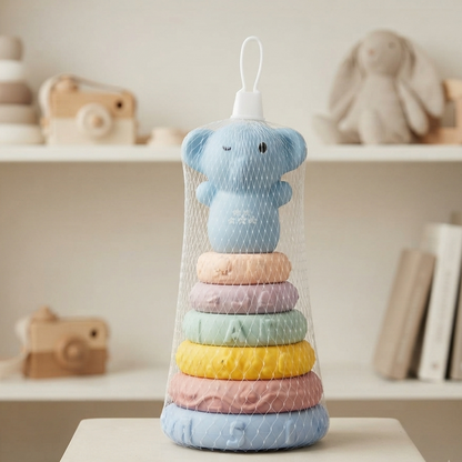 Silicon Elephant Rings Stacking Tower Educational Toy