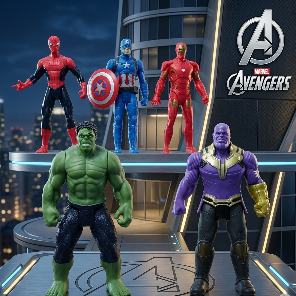 Iconic Super Heroes Pack Of 5 With Lights