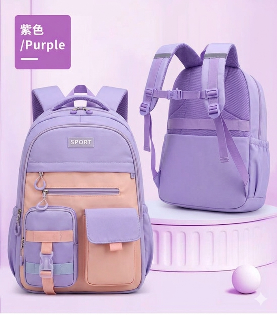 Kawaii Pastel Spine Protection School College Bag for Girls