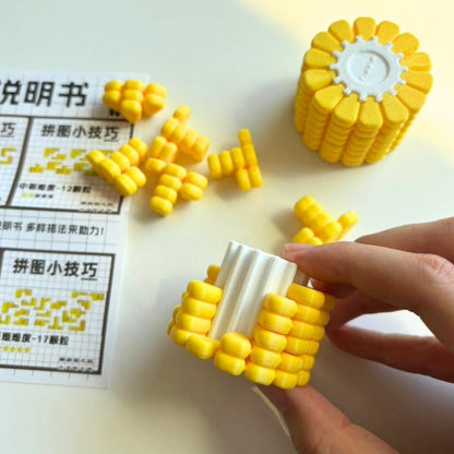 3D DIY Jigsaw corn puzzle and fidget Toy keychain