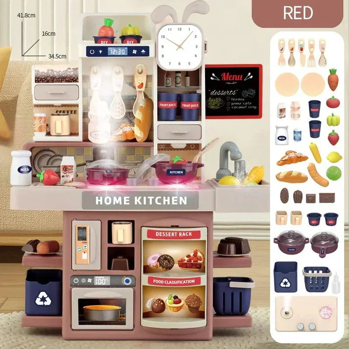 42 cm 2 in 1 Dream Home Kitchen Set With Real Water Flow Sink and Accessories