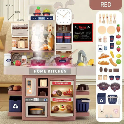 42 cm 2 in 1 Dream Home Kitchen Set With Real Water Flow Sink and Accessories
