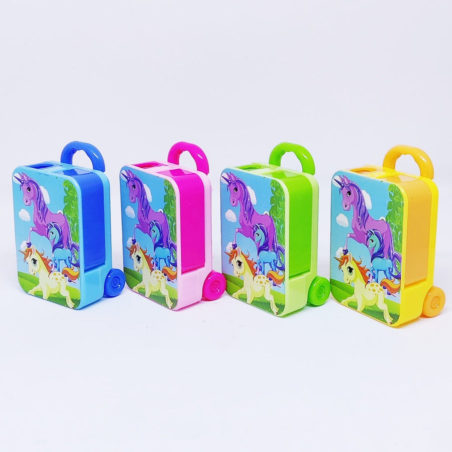 Unicorn Luggage Trolley Pencil Sharpener And Eraser Combo