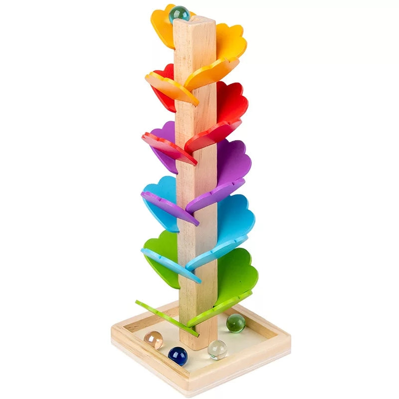 Kids wood tree marble run track
