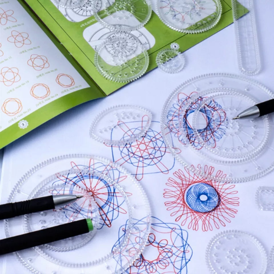27Pcs Spirograph Drawing Design Set Create Art Craft Education Gift to Kids
